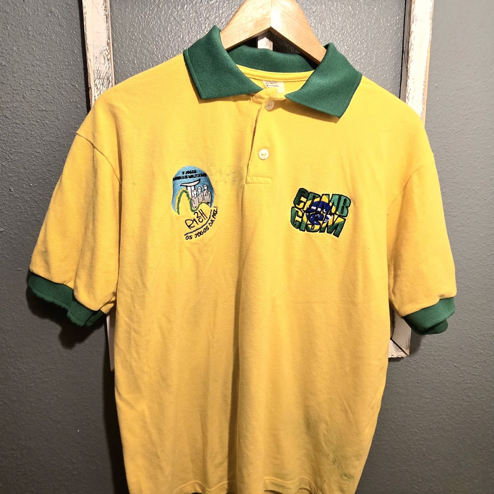 VINTAGE Rio 2011 CISM World Military Games Polo - Brazil Colors - Size G - Picture 1 of 5